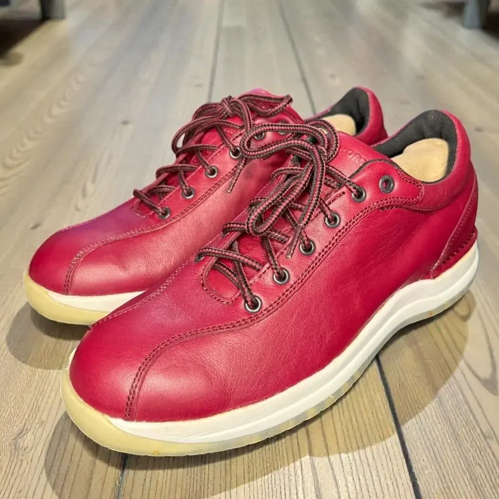 Rockport MEW327M Mens 10 Red Leather Sneakers Walking Shoes EUR 44 NWOB